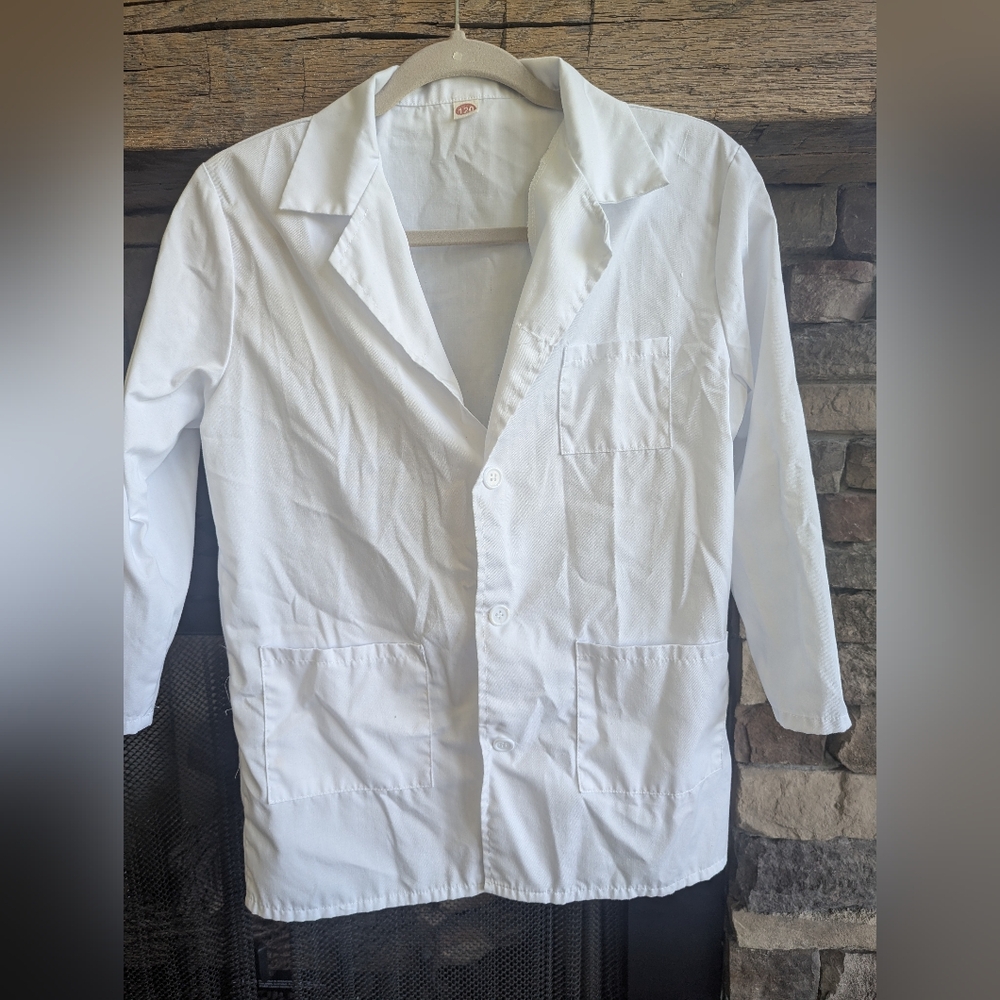 Kids White Button Up Lab Coat